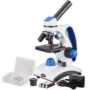 NWB AmScope M162-2L-PB10 40x-400x Dual Light Glass Monocular Student Microscope